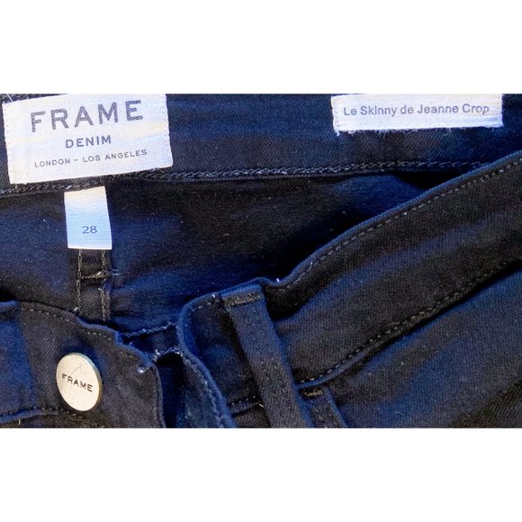 FRAME Black Distressed Ripped Zip Multipocket Skinny Jeans, Sz. 28 - Picture 12 of 14